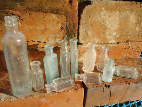vintage antique old bottle  collection miniature small lot 12