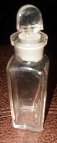 Antique Clear Glass Perfume Bottle  Ground Glass Stopper