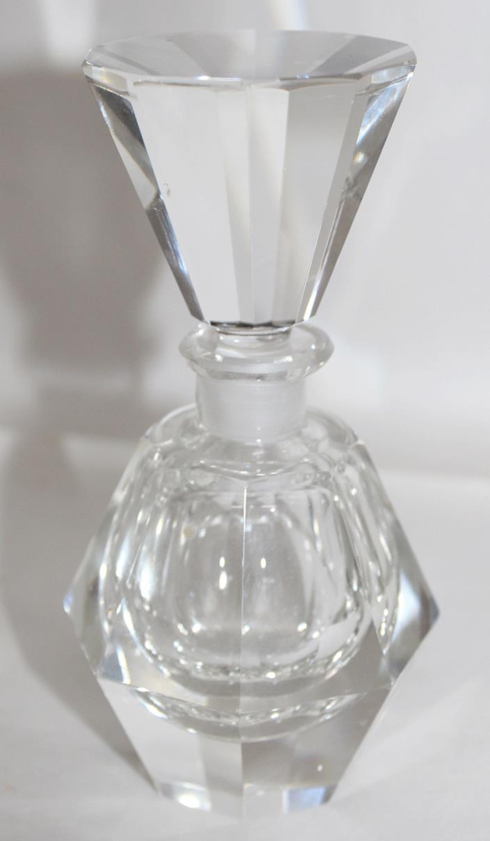 GORGEOUS Big Antique PERFUME BOTTLE Prism Glass