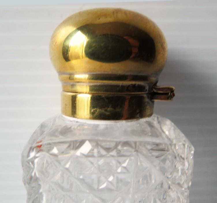 Antique Large Cut Glass Lay-Down SCENT/ PERFUME BOTTLE 7 1/2