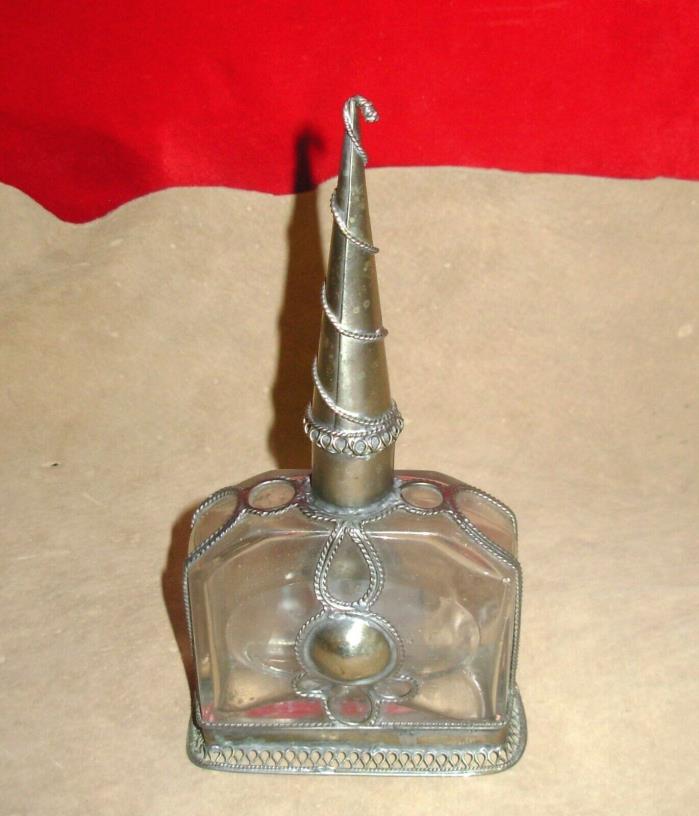 Antique Silver French Perfume Cologne Bottle-Eau De Toilette-Paris-