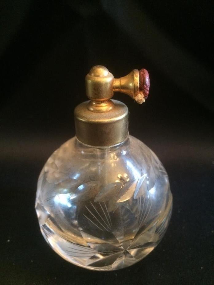 VTG Crystal Perfume Atomizer with Cut Flowers