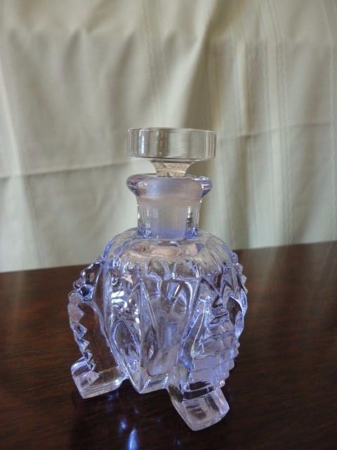 Amethyst Square Crystal Czechoslovakian Perfume Bottle Large Vintage