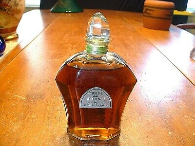 RARE 1940's 200CC Bottle Of Crepe De Chine Perfume by F Millot Paris Unopened