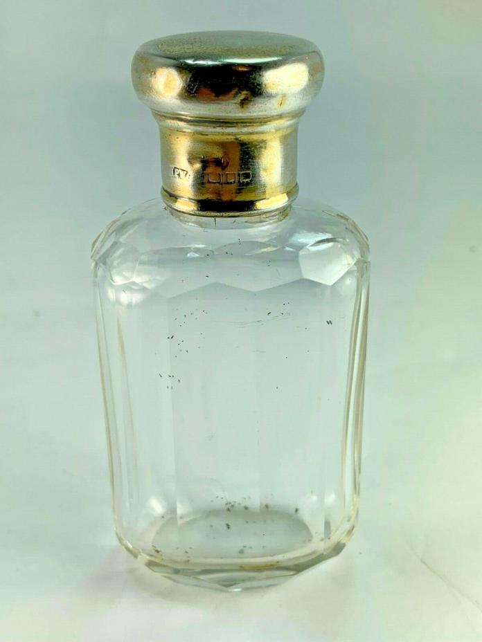 Antique London England PWG Sterling Silver Top Travel Perfume Bottle