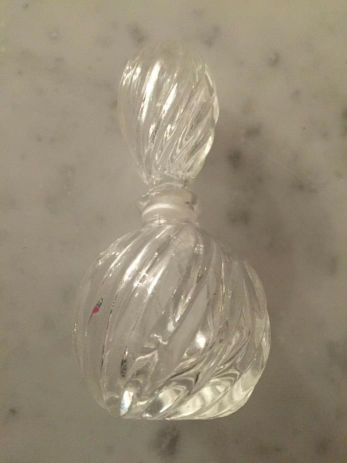 VINTAGE CLEAR GLASS SWIRLED TWISTED PERFUME COLOGNE BOTTLE   30 YEARS OLD!