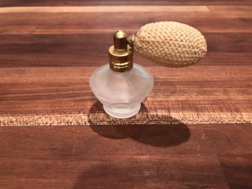 Pretty Antique Frosted Glass Small Perfume Atomizer