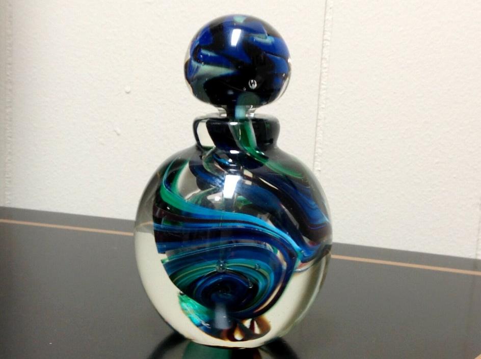 Heavy Glass Perfume Bottle signed and numbered