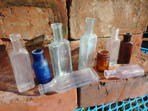 vintage antique old bottle  collection miniature small lot 5