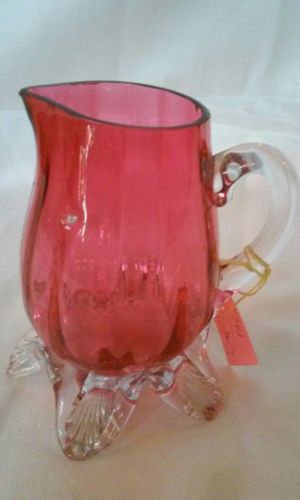 Cranberry Glass Pitcher SHIPPING INCLUDED