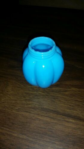 Antique Salt or Pepper Shaker Pressed Melon 6 Rib Light Blue Milk Glass - NO LID