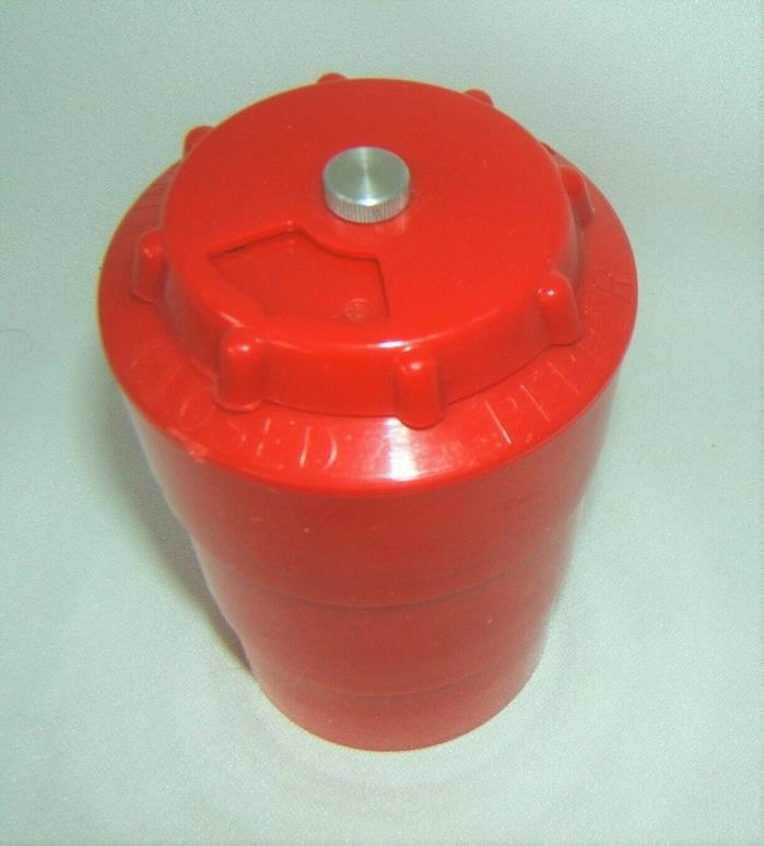 Vintage Kelvinator Salt, Pepper, Seasoning Shaker ~3 compartment Red Plastic USA