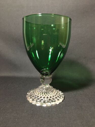 FOREST GREEN GLASS STEMMED GOBLET BOOPIE BERWICK STYLE BASE EXCELLENT