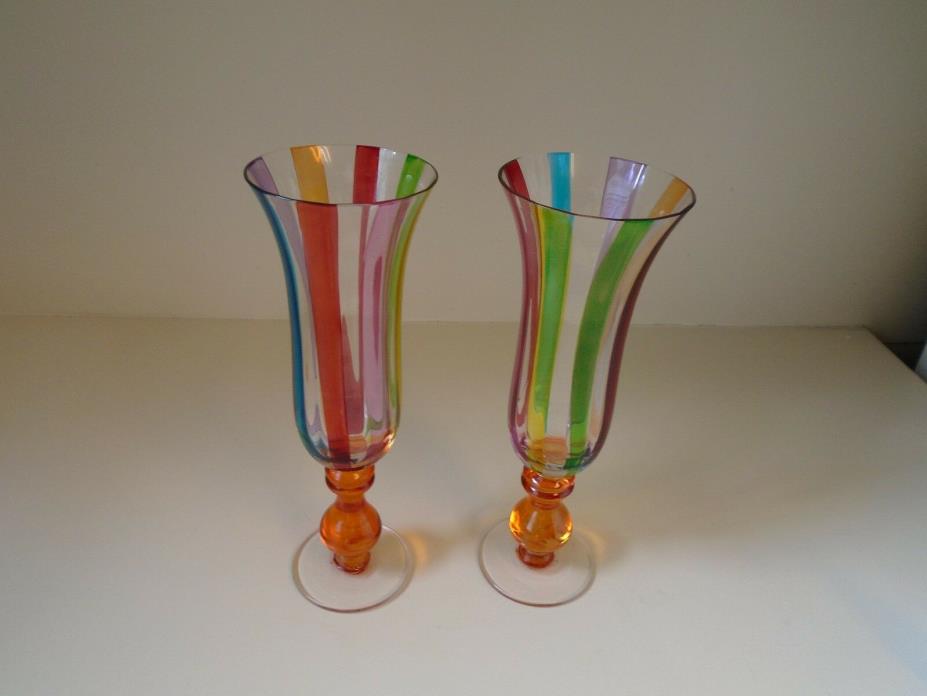 Pair of Contemporary Champagne Glasses 9.25