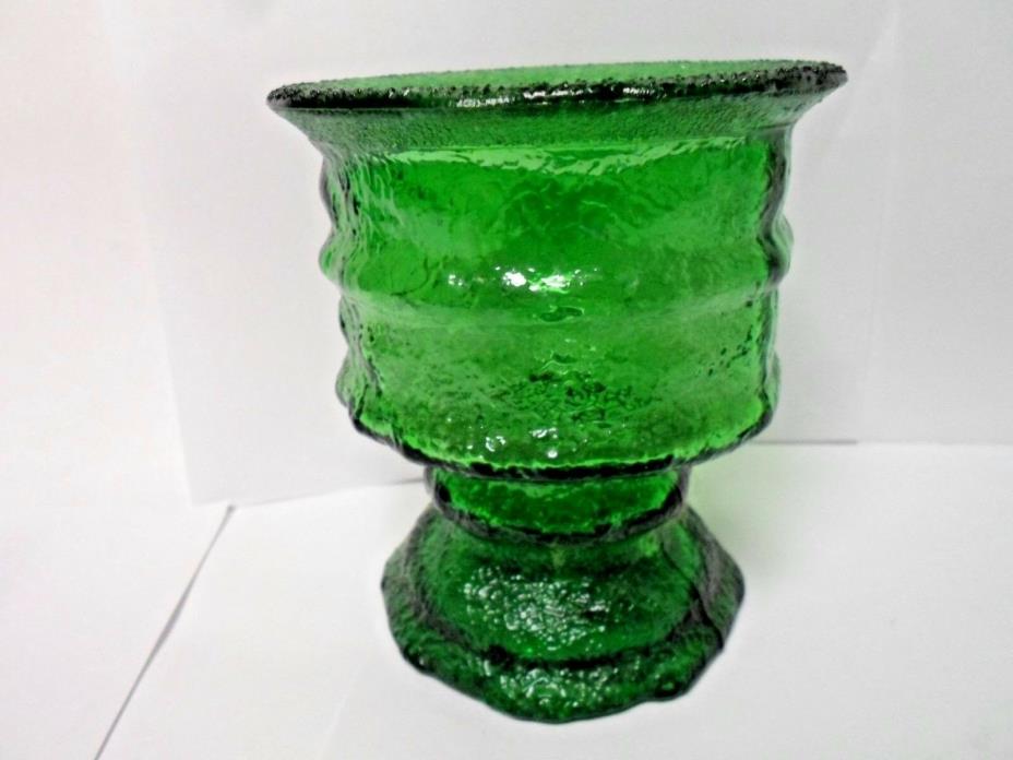 Vintage Green Vase * Heavy Glass *