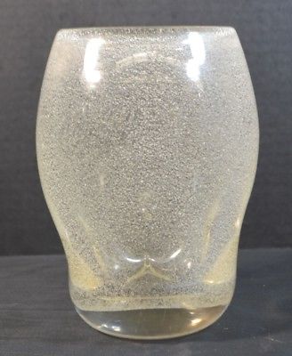 Vintage French Art Glass Vase with Bubbles