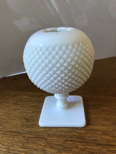 English Victorian Westmoreland Hobnail White Milk Glass Rose Flower Bowl Vase