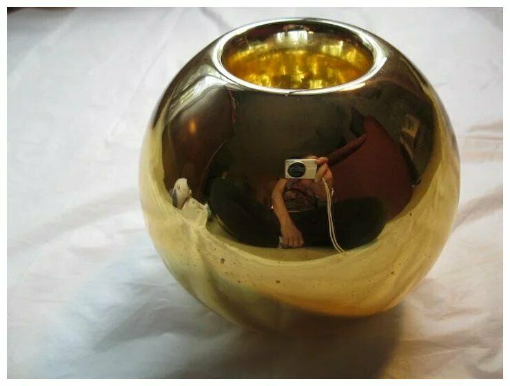 Vintage Gold Mercury Glass Vase