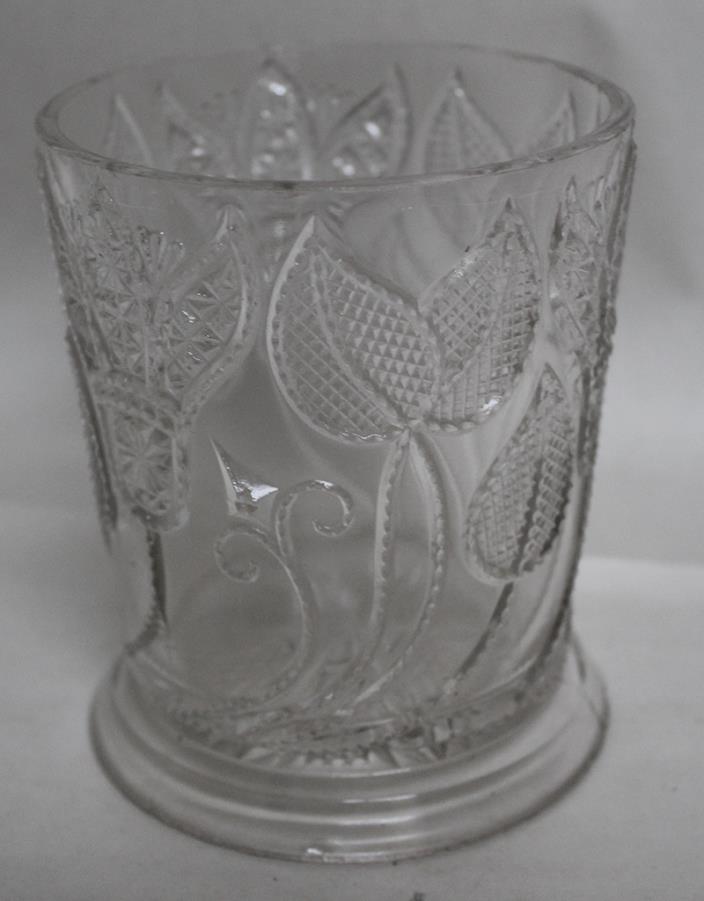 ANTIQUE EAPG Spooner BEADED Tulips Vase MCKEE GLASS