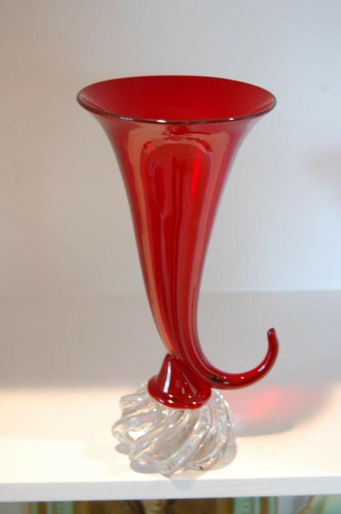 Antique - Red - Art Glass Vase