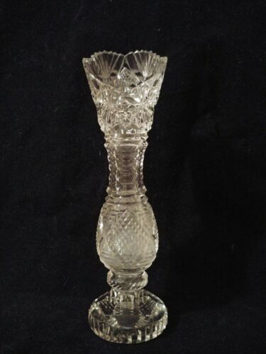 Anglo-Irish Cut Crystal Glass Bud Vase, Georgian Style