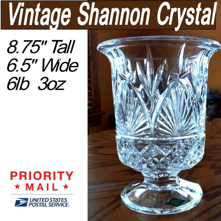 Vintage Shannon Crystal Vase - Ireland - Excellent Condition - 8.75