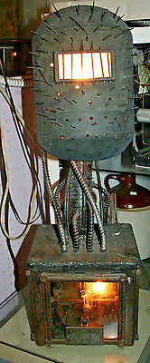 Steampunk Lamp Industrial Age Sculpture Machine Age Table Light  Railroad