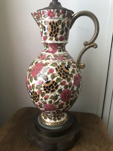 Vintage Vase Table Lamp Floral Design