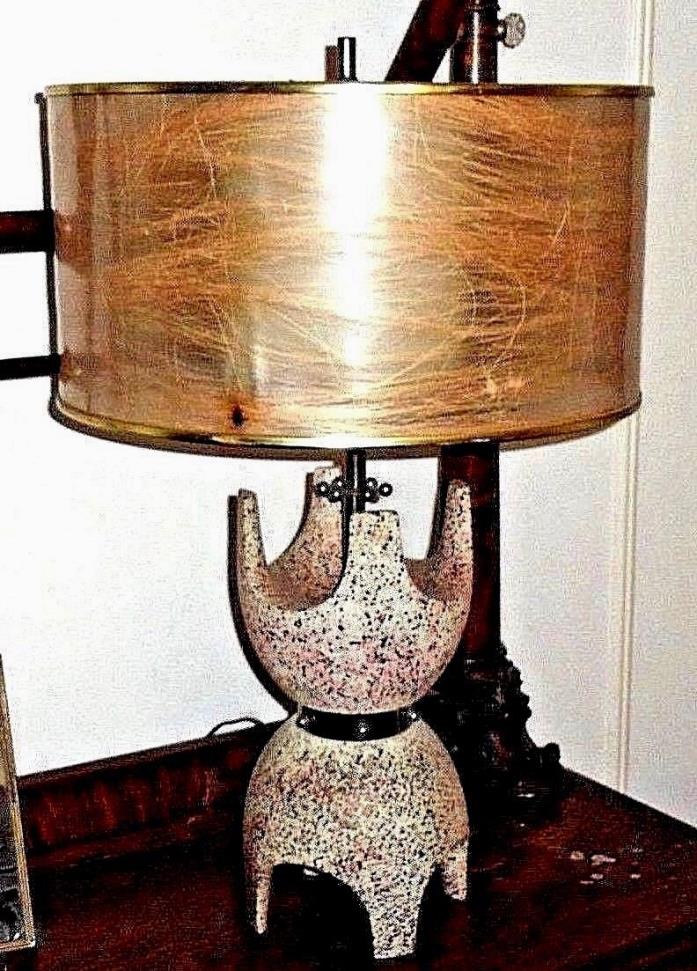 VINTAGE (1960's) TABLE LAMP - FANTASTIC ART DECO WOMAN - SPUN HAIR SHADE