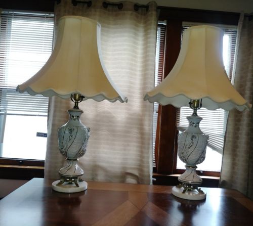 PAIR LARGE VINTAGE SAMSON PORCELAIN LAMP