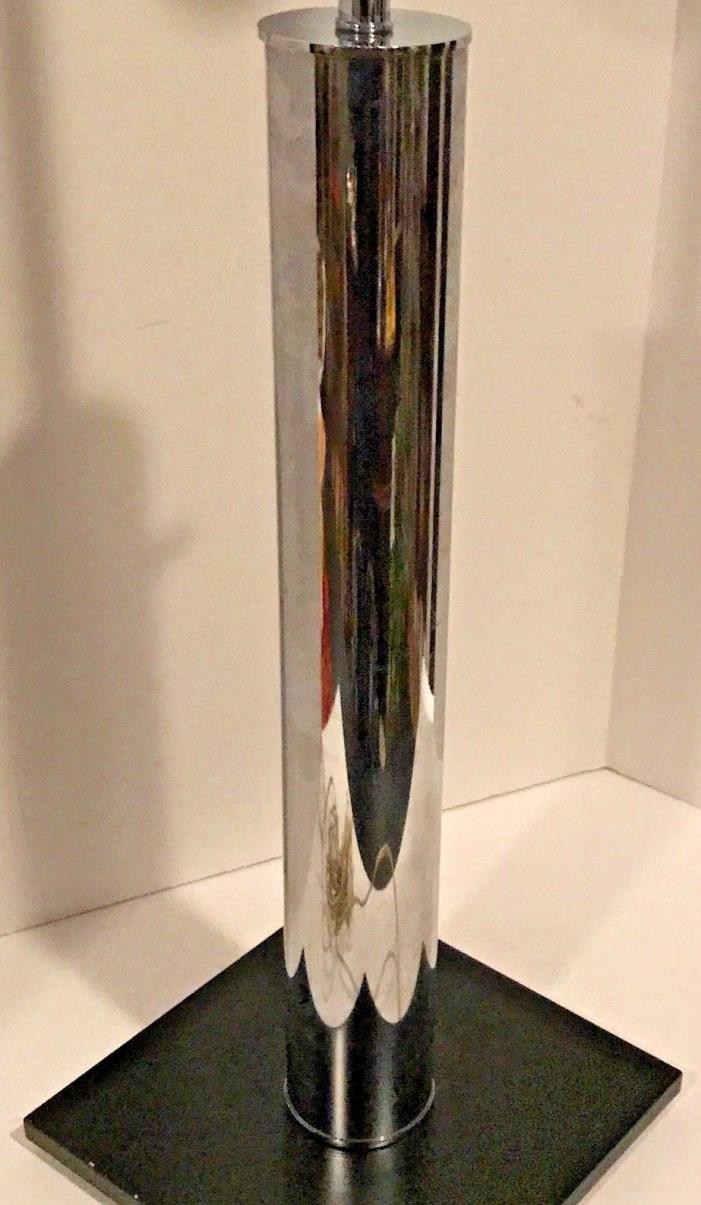 Walter Von Nessen MID CENTURY MODERN Chrome Cylinder Table Lamp 34