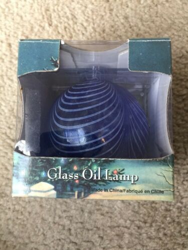 Traditions Blue Glass Oil Lamp