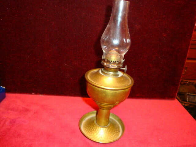 Antique Brass Miniature Lamp With Chimney 8