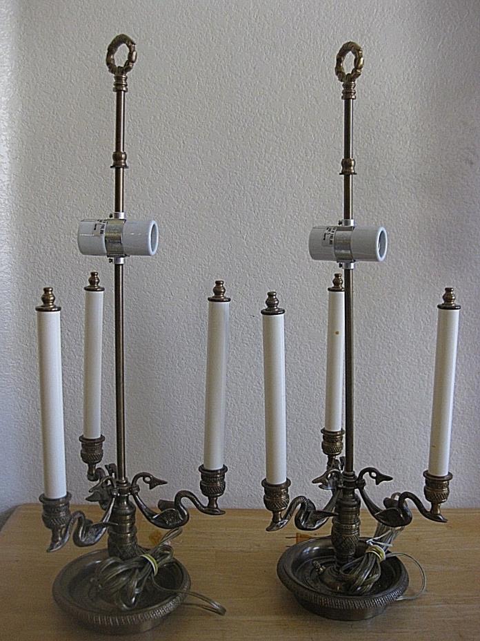 antique brass lamp set
