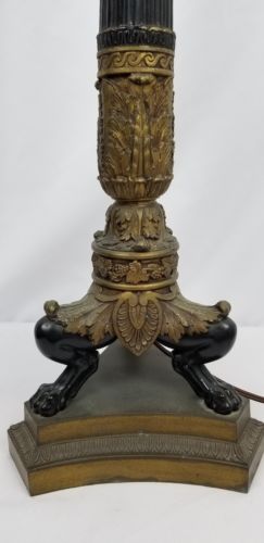 Antique Bronze Brass Candleabra Converted To Electric Lamp 43