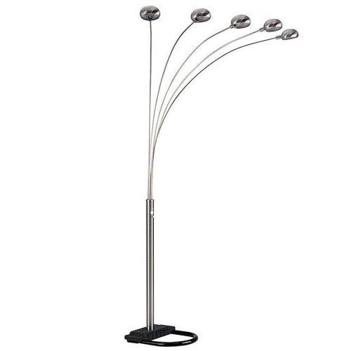 Floor Lamp Metal Eighty Four Inches Five Arms Satin Nickel Arch Any Room Fixture