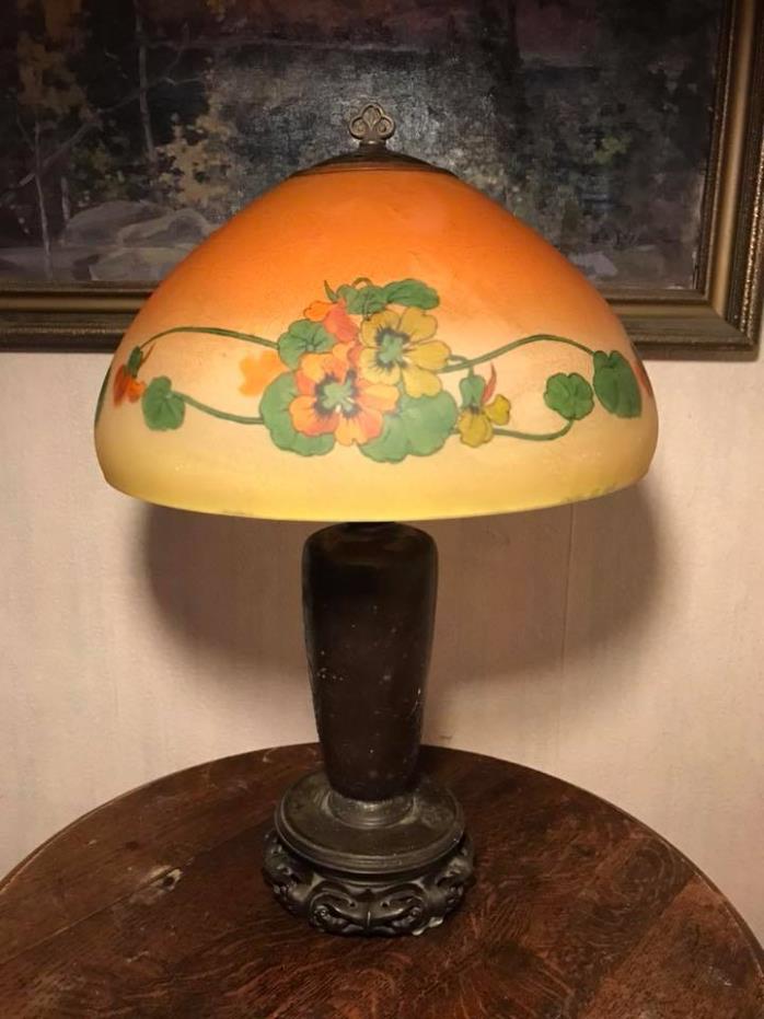 Signed Handel Reverse Painted Table Lamp