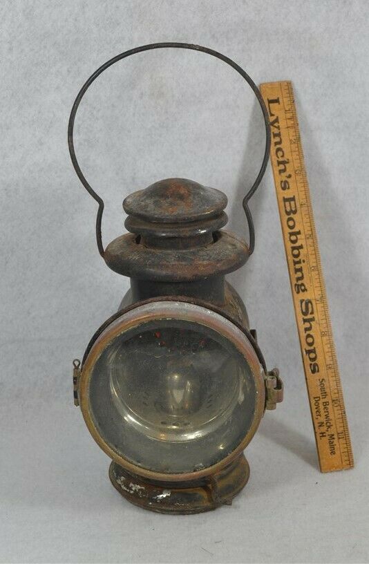 antique lantern lamp oil kerosene red lens original