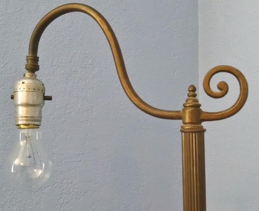 antique brass metal bridge arm swivel light art deco floor lamp 56 inch