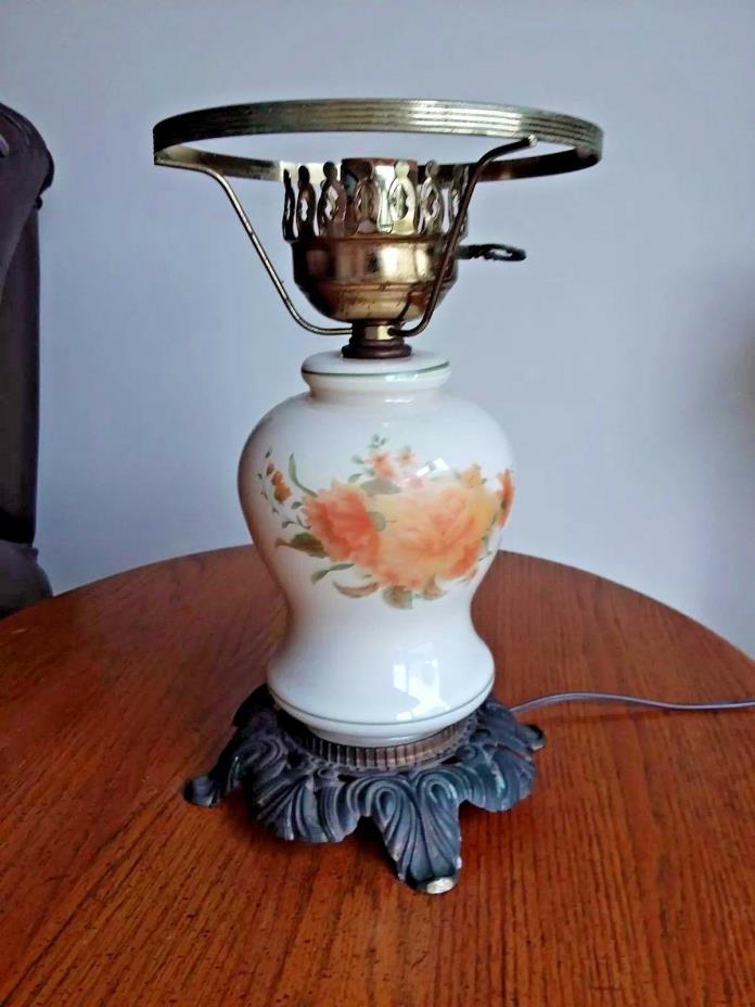 Accurate Casting Co.  hurricane lamp brass base & ceramic bottom