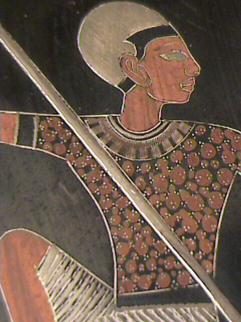 VTG GRECIAN CHARGER BRONZE STERLING SILVER/BRASS/COPPER INLAY/ HAND MADE