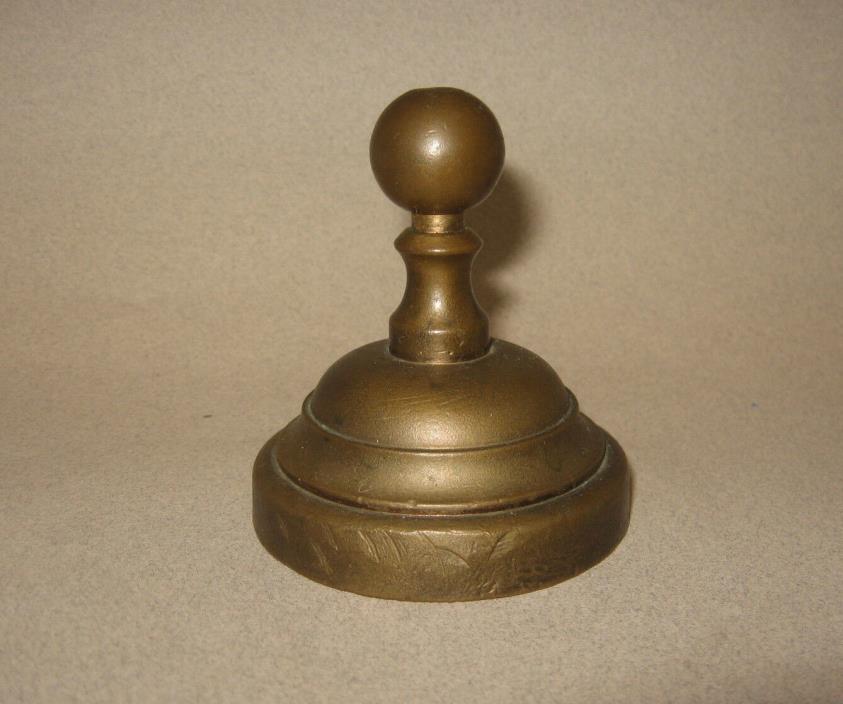 Antique Solid Brass Paperweight or Tool w/Finial Handle