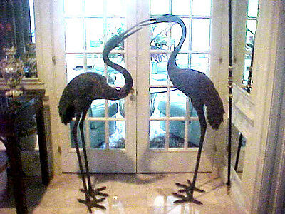 BRONZE CRANES WILDLIFE (LOT OF 2) 60 INCHES HIGH 30 INCHES WIDE 120 LBS VERDI G.