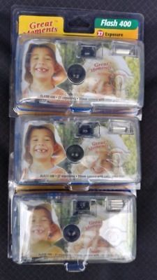 Lot 3 Great Moments Flash 400 Disposable 35mm Single Use Film Cameras Exp 8/2006