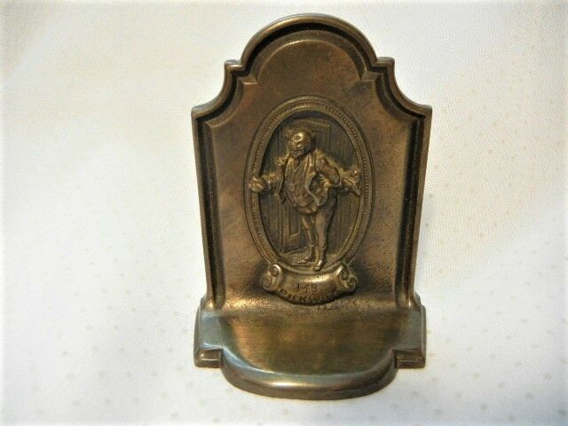 ANTIQUE 1925 ENGLISH BRONZE PLAQUE MR PICKWICK CHARLES DICKENS REG no 698710