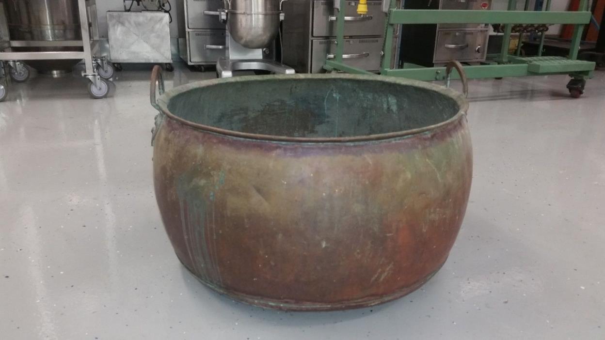 Huge Antique Copper Kettle Large Huge HOT RIVET Caramel Tank Cauldron
