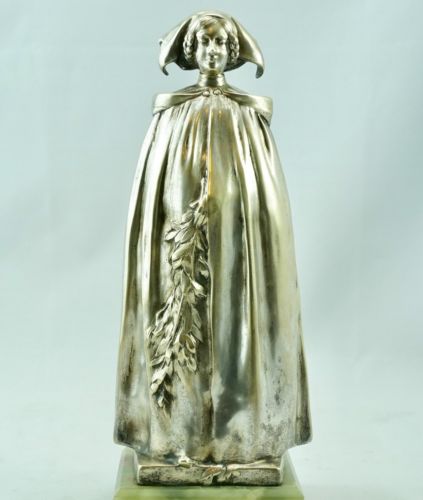 Leo Laporte Blairsy Art Nouveau Silver Overlay Bronze, 1903