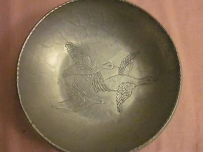 Hand Wrought Metal Bowl with Geese
