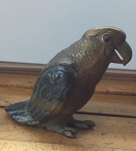 Vintage Hollow Metal Parrot Germany 3 1/2” Tall