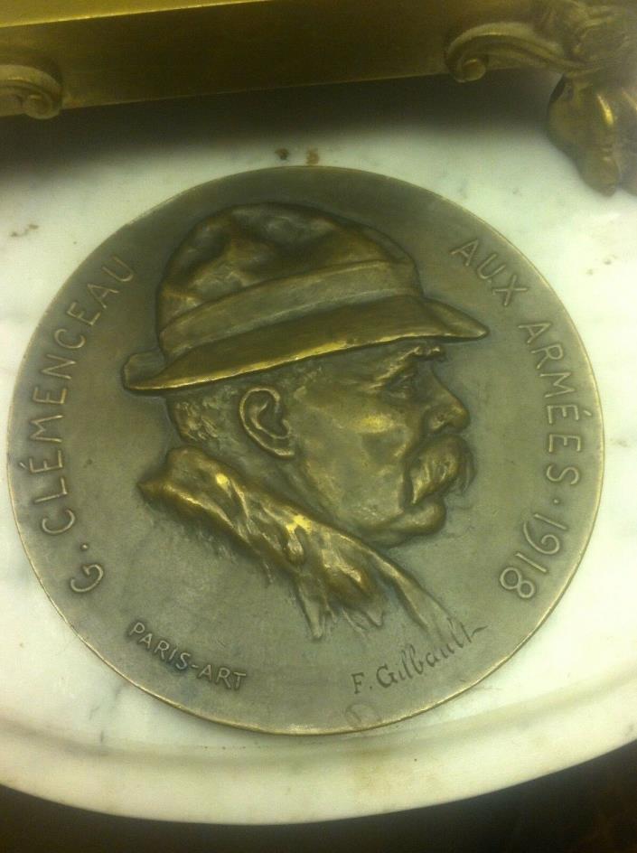 1918 Georges Clemenceau French Bronze Medal By F Gilbault